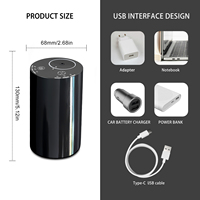 Diffuseur d'huiles essentielles portable sans eau à ultrasons pour voiture, petit nébuliseur électrique à batterie avec lumière aromatique