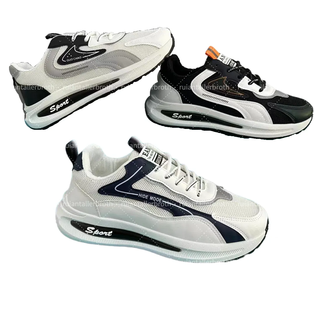 남성용 통기성 메쉬 표면 캐주얼 신발이있는 고품질 및 베스트 셀러 저렴한 플랫 바닥 스포츠 신발