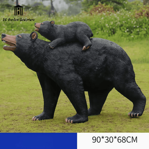 Estatua de Oso Negro de Fibra de Vidrio Personalizada para Parques de Atracciones, Zoológicos y Exteriores, Producto para el Hogar - Product Image 2