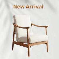 Fauteuil d'appoint moderne de luxe pour salon, avec dossier haut, en tissu de coton, en bois massif durable, pour chambre, appartement, hôtel
