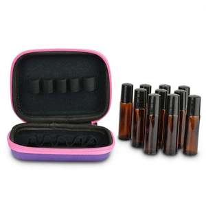 Estuche de Viaje para Cosméticos con Cierre y Hebilla, Resistente a Arañazos, Morado, Redondo, Rígido, Protector, de EVA, para Aceites Esenciales - Product Image 5