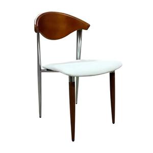 Chaise de salle à manger moderne en bois massif et métal, design doux, style nordique minimaliste haut de gamme, chaise durable pour usage commercial, extérieur, hôtel - Product Image 6