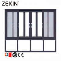 Fenêtres en aluminium pour maison résidentielle, certification NFRC AS2047, fenêtre coulissante en aluminium double vitrage sur mesure de grande taille