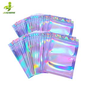Tas Hologram Mylar Kunci Ritsleting Kecil, Kemasan Hologram Transparan Satu Sisi - Product Image 1