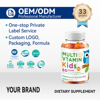 Gummies multivitaminés pour enfants en marque privée OEM, améliorent l'immunité grâce à la vitamine E pour les enfants