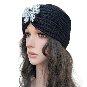 Diadema de punto de ganchillo <span class=keywords><strong>para</strong></span> mujer, calentador de orejas, <span class=keywords><strong>turbante</strong></span> suave, calentador elástico, diademas, moda de invierno, envoltura <span class=keywords><strong>para</strong></span> la cabeza - Product Image 1