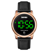 Jam Tangan Digital SKMEI 1684 Terbaru dengan Layar LED Binari, Bahan Stainless Steel 304 dan Kulit Asli untuk Olahraga