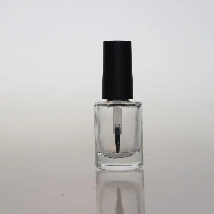 Esmalte de unha em formato quadrado redondo, garrafa de vidro vazia para unhas com escova