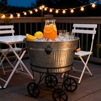 Bac à bière extérieur moderne de luxe en fer, élégant et fonctionnel, pour la décoration de jardin et comme pot de fleurs