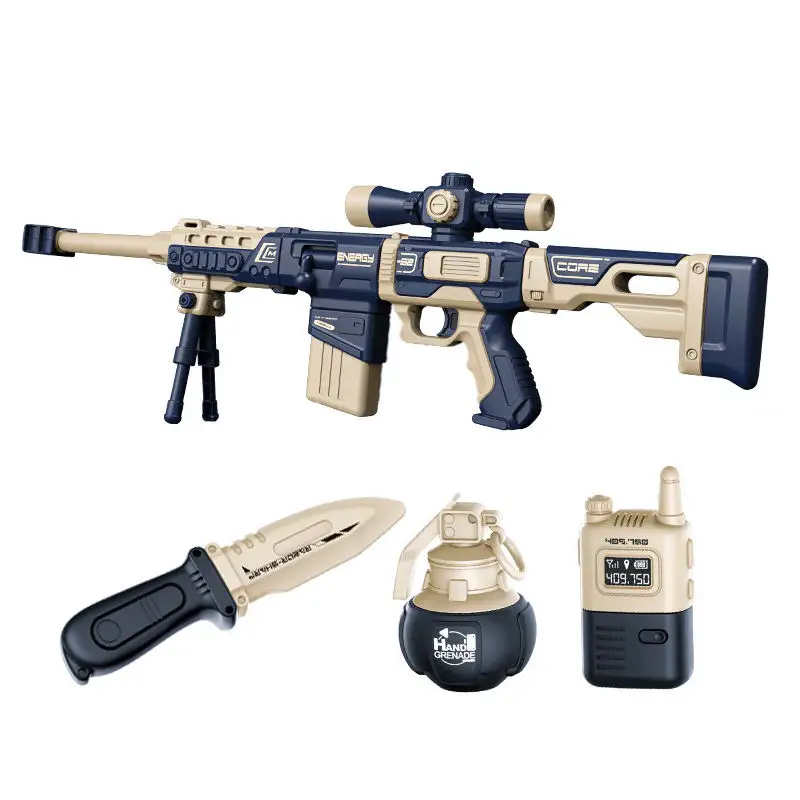 B/O elektrikli oyuncak tabanca manyetik kombine silah Diy ordu işık ve ses erken eğitim ile plastik oyuncak silah setleri birleştirin çocuklar için