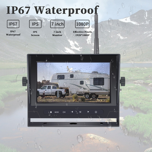 طقم كاميرا احتياطية لاسلكية رقمية AHD ، شاشة مقاومة للماء للمكان المعدني 7 بوصة لشاحنة الشاحنة وغيرها. مساعد عكس السيارة - Product Image 3