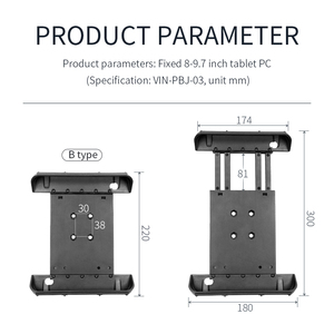 Support pour tablette Apple iPad 9,7 pouces VINmounts, compatible avec les tablettes de 15 mm d'épaisseur, support polyvalent pour mur, bureau, véhicule, bureau à domicile - Product Image 2