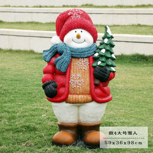 รูปปั้นสโนว์แมน FRP Xmas มาใหม่รูปปั้นพ่อคริสต์มาสบ้านถนนสาธารณะลานบ้านสวนสวนพื้นที่เชิงพาณิชย์รูปปั้น - Product Image 6