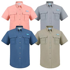 Camisa de Pesca Personalizada con Botones, Unisex, UPF 50, para Exteriores, Tallas Grandes, Protección Anti-UV, Secado Rápido, Manga Corta, Camisas Tipo Pescador - Product Image 1