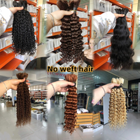 Extensions de cheveux humains sans trame, brins de cheveux bruts non traités, cheveux en vrac sans trame, extensions de cheveux humains non tissés pour le tressage, vente en gros