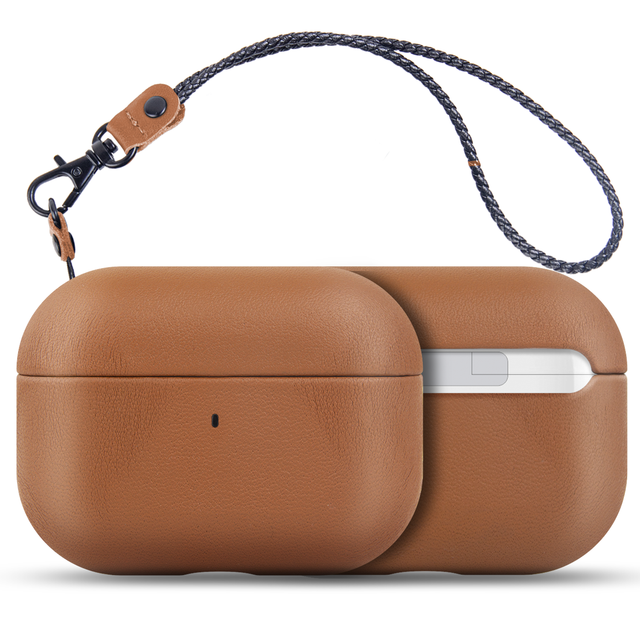 2025 New Design Leather Earphone Case for Airpods Pro Case Handmade Leather Texture Full-Body Airpods Pro Protective Case Cover