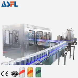 Full Automatic Carbonated Soft Drink Beer Canning Line Aluminum Tin Can Liquid Bottling Filling Sealing Making Machine