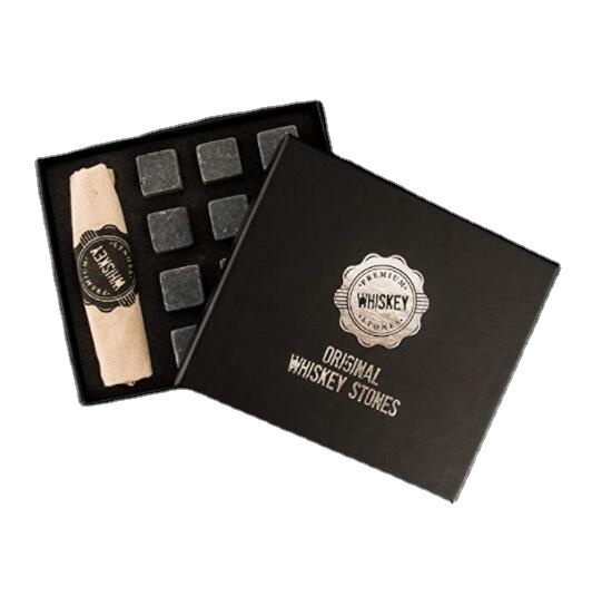 Набор кубиков для виски WingShung, многоразовый набор из 12 мраморных камней в сумке, подарок на день рождения для любителей виски