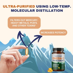 Cápsulas de Aceite de Pescado Omega-3 Puro Triple Potencia Lemon 3x, 3600mg Triple Potencia EPA DHA, 120 Cápsulas Blandas Veganas, Aceite de Pescado EPA DHA - Product Image 3