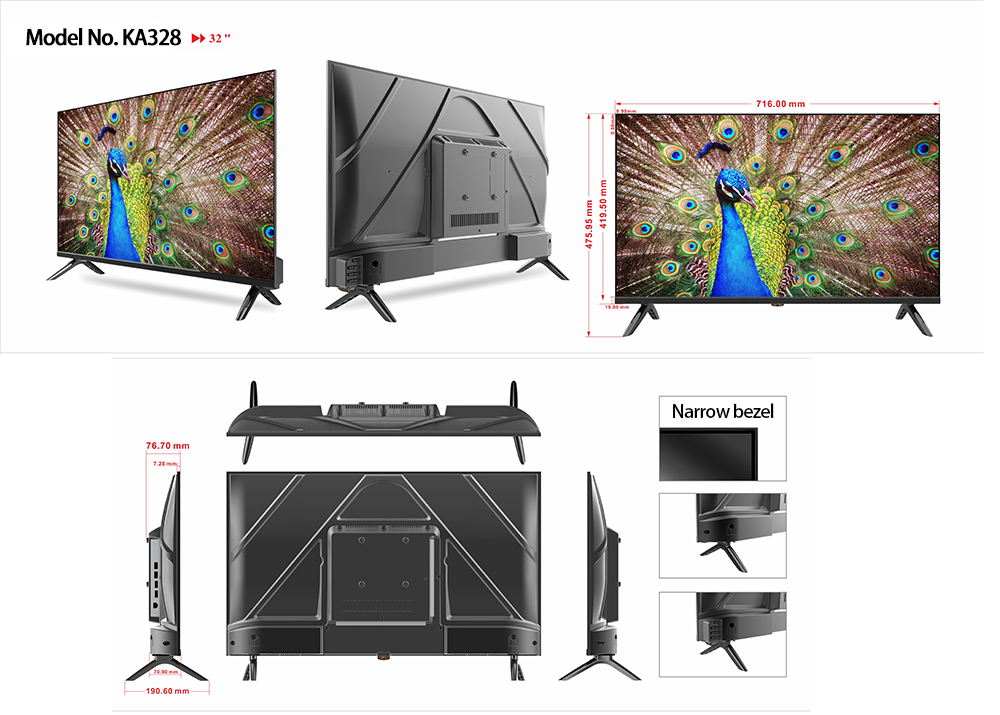 32インチ2K FHDスマートテレビ - LEDバックライト搭載、1年保証付き
