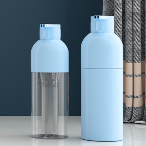 300ml 400ml 500ml 8oz özel şampuan kremi losyon saç rengi boya plastik şişeler ile çift tüp pompa dağıtıcıları - Product Image 1