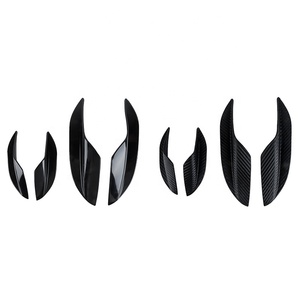 Ailerons de pare-chocs avant et arrière, diffuseur 4 pièces en fibre de carbone, caoutchouc noir brillant, pièces universelles de modification et de décoration anti-collision pour voiture - Product Image 4