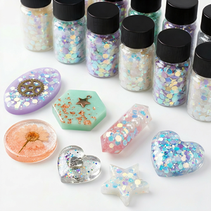 Lequ ชุดผงกลิตเตอร์เรืองแสง12สีสำหรับตกแต่งเล็บงานประดิษฐ์ทำมือ - Product Image 4