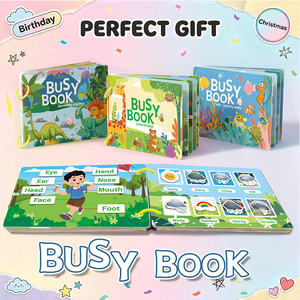 Livre d'activités sensorielles pour tout-petits : Jeu de puzzle et d'association éducatif pour enfants avec ruban magique – Livres d'activités en papier pour l'éveil précoce - Product Image 1