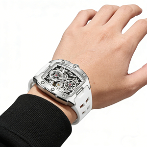 Wholesale Men Watches Luxury Brand <b>Automatic</b> Mechanical Watch Silicone Strap Sports Wristwatch Waterproof Clock Male Gift - Product Image 4