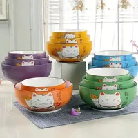 Bol à salade, à nouilles, à soupe en céramique ronde de style japonais multi-tailles, vaisselle de restaurant, vaisselle de maison, porcelaine fine
