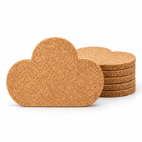 Sous-verre en liège naturel en forme de nuage, absorbant, résistant à la chaleur, pour table basse et cuisine