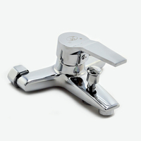 Robinet de douche et de baignoire industriel en laiton pour hôtel, mitigeur chaud/froid à poignée unique, finition chromée polie, avec cartouche céramique