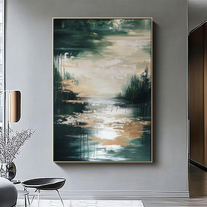 Peintures décoratives abstraites faites à la main <span class=keywords><strong>sur</strong></span> <span class=keywords><strong>toile</strong></span>, paysages marins naturels, art mural moderne - Product Image 4