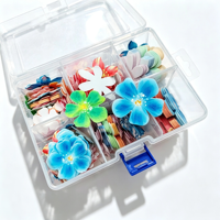 Boîte en carton pour feuilles de papier wafer, motifs floraux, boîte de rangement, vente en gros, directement de l'usine, fourniture OEM, en stock, pour décoration de gâteaux