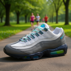 Chaussures de course unisexes For for 95, grises, avec empeigne en mesh, semelle intermédiaire en EVA et semelle extérieure en caoutchouc, collection Printemps - Product Image 2