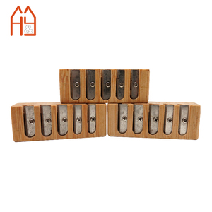 Juego de papelería de bambú personalizado, regla de bambú natural, bolígrafo de escritura suave y afilador eficiente de 5 agujeros - Product Image 5