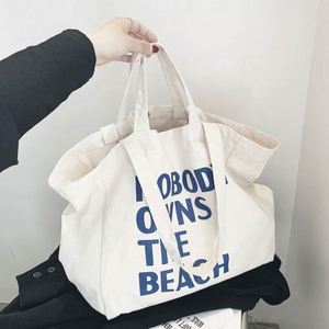 Bolsa de Compras de Lona Plegable Personalizada, Estilo Simple, Ecológica, de Gran Capacidad y Resistente, con Impresión de Letras DLBZ - Product Image 5