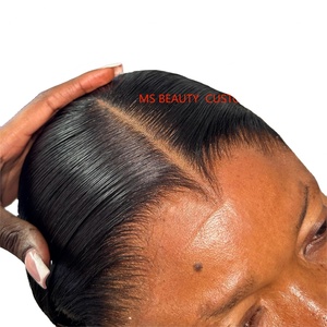 Perruque à fermeture en dentelle HD fine, cheveux humains vierges décolorés, cuticules alignées, cheveux péruviens, perruques frontales en dentelle HD pour femmes noires - Product Image 1