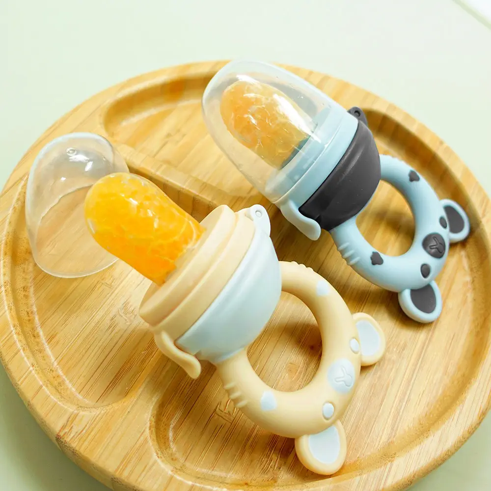 Kits de mangeoire pour nouveau-né mangeoire de dentition pour bébé avec couvercle sans Bpa de qualité alimentaire sucette de fruits sans Bpa mangeoire pour bébé