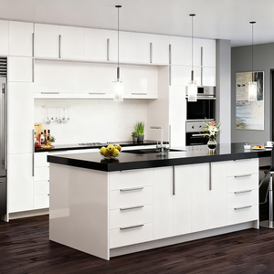 Godi tự nhiên Millwork đảo trắng Tường các nhà sản xuất rắn gỗ sang trọng đựng thức ăn cổ điển tủ bếp truyền thống - Product Image 4