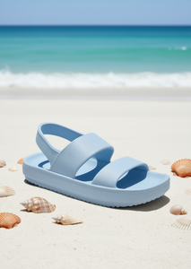 Sandali unisex EVA con doppia fascia, taglia 25, piatti, comodi, estivi, tinta unita, slip-on, punta aperta - Product Image 2