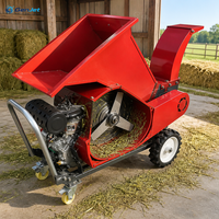 Machine à couper le foin portable GenJet 1000 kg/h avec moteur de 8 CV et 3 lames de coupe pour la paille, l'herbe et l'alimentation du bétail