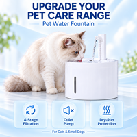 Fontaine à eau automatique pour animaux de compagnie de 2,5 L, de qualité alimentaire, écologique, légère, silencieuse (40 dB), distributeur d'eau pour animaux de compagnie avec filtre, pour intérieur