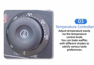 Mesin Pembuat Donat Ganda dengan Kontrol Suhu, Cetakan Anti Lengket dari Baja Tahan Karat, Mesin Waffle Listrik 2.18KW 220V - Product Image 3