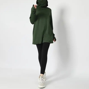 Hoodie de sport modeste pour femme, manches longues, vêtements de sport pour entraînement, personnalisable - Product Image 2