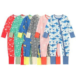Western Personalized Sleepwear Summer Viscose Bamboo Spandex One Piece Baby Fiber Zipper <strong>Pyjamas</strong> Character <strong>Christmas</strong> - Product Image 1