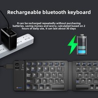 Nouveau mini clavier portable sans fil Bluetooth pliable en deux, léger, universel pour téléphone portable et tablette, cadeau