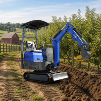 Buatan Cina Excavator Mini 1.2 Ton Compact Crawler Digger Mesin Jepang Hydraulic Breaker Bucket CE untuk Penggunaan Rumah Tangga