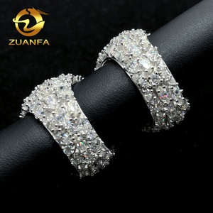 Preço barato acessível GRA Certified Real 925 Prata Ouro <span class=keywords><strong>Moissanite</strong></span> Anel Iced Out Anel De Diamante Iced Out Hip Hop Homens Anel - Product Image 3