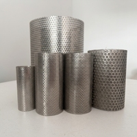 Panier filtrant en treillis métallique en acier inoxydable OEM 304 316 316L, cylindre à trous ronds, résistant à la corrosion, haute résistance à la compression